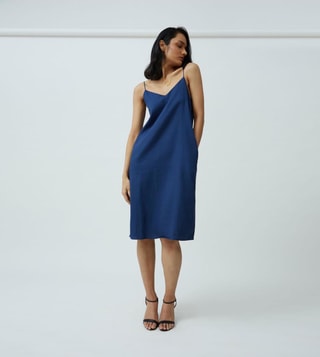 Buy Saltpetre Slip Dress - Navy only at Tata CLiQ Luxury