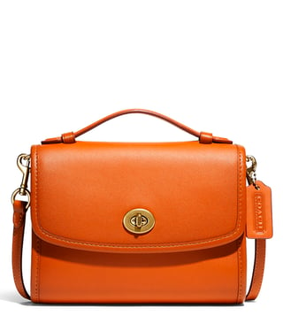 orange coach crossbody purse