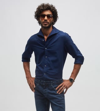 Buy Terra Luna Saige Blue One Piece Collar Shirt for Men Online