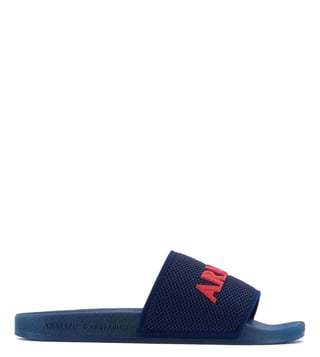 Buy Armani Exchange Blue Slide Sandals for Men Online @ Tata CLiQ Luxury
