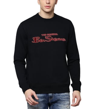 Red Flocked Signature Logo Sweatshirt, Ben Sherman