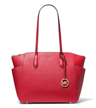 Buy Michael Kors Crimson Marilyn Saffiano Leather Tote Bag for Women Online  @ Tata CLiQ Luxury