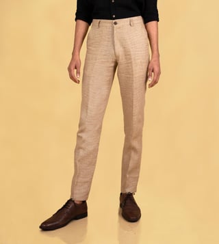 Buy Linen Trail Ian Pure Linen Trousers for Men Online  Tata CLiQ Luxury