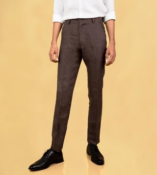 Mens White Tailored Fit Linen Trousers  Luxury Menswear  Orlebar Brown