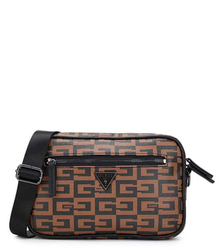 Buy Guess Brown & Black Guess Ave Medium Ave Cross Body Bag for
