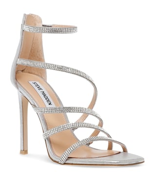 steve madden silver strappy heels