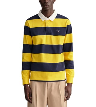 Gant Yellow Striped Fit Polo T-Shirt for Men Online @ Tata CLiQ Luxury
