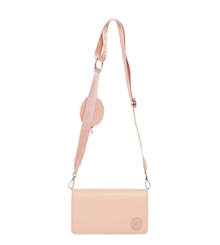 Pale Pink Logo Strap Cross Body Bag