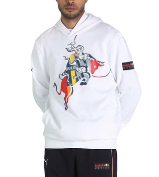 Buy Puma White Printed Regular Fit RBR Hoodie for Men Online