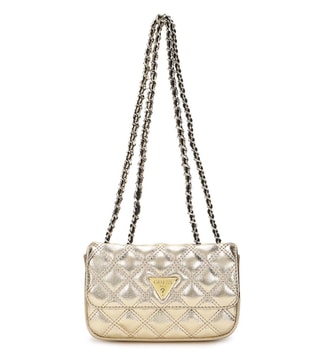 Buy GUESS Gold Mini Cessily Micro Shoulder Bag for Women Online @ Tata CLiQ  Luxury