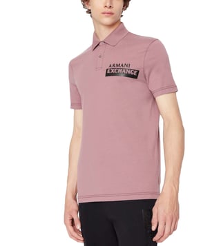 Buy Armani Exchange Purple Logo Regular Fit Polo T-Shirt for Men Online @  Tata CLiQ Luxury