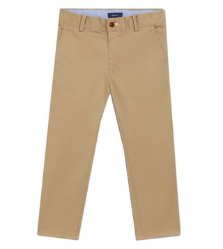 Buy Arrow Sports Men Khaki Bronson Slim Fit Solid Casual Trousers   NNNOWcom