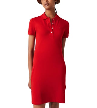Lacoste Women's Short Sleeve Slim Fit Stretch Pique Polo Dress
