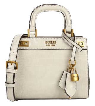 Buy Guess Latte Logo & Light Lime Mini Katey Mini Satchel for Women Online  @ Tata CLiQ Luxury