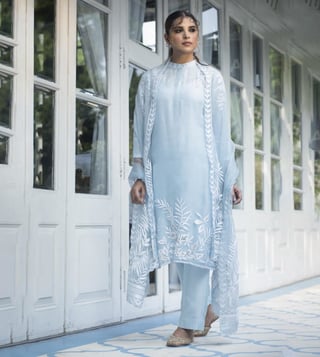 Idalia Salwar Suits and Sets  Buy Idalia Blue ALine Kurta With Palazzo  Pants Online  Nykaa Fashion
