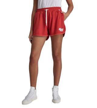 Buy G Star RAW Red Regular Fit Sports Shorts for Women Online