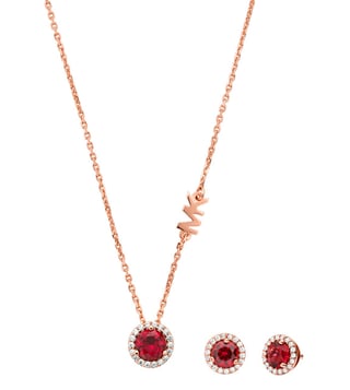 Buy MICHAEL Michael Kors Rose Gold Necklace & Earring Set for Women Online  @ Tata CLiQ Luxury