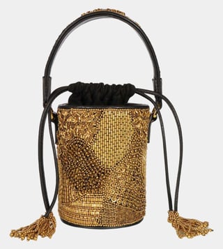 Gold & Black Bucket Bag