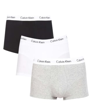 Buy Calvin Klein Underwear White, Black & Grey Classic Fit Trunks