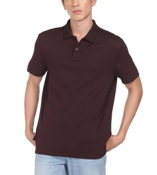 plain burgundy polo shirt