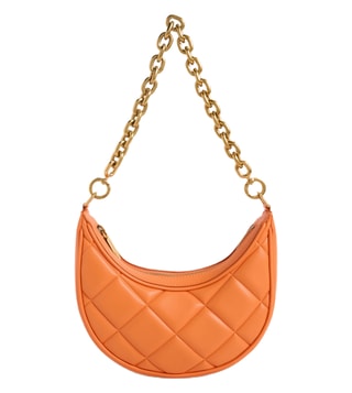 Buy Charles & Keith Orange Chain-Handle Small Crescent Bag for