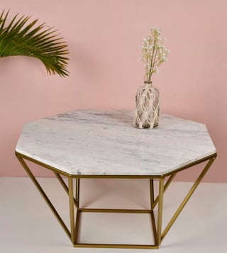 Marble hexagon outlet table