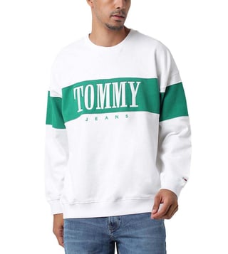 Tommy jeans white discount sweatshirt