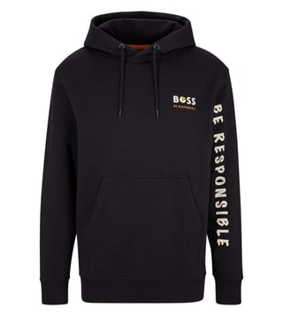 Mens black cheap hugo boss hoodie