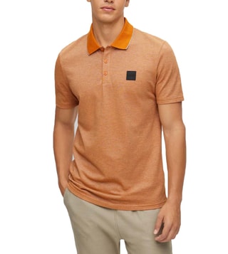 Buy Boss Open Orange Regular Fit Polo T-Shirt For Men Online @ Tata Cliq  Luxury