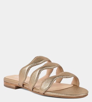 Gold discount flats sandals