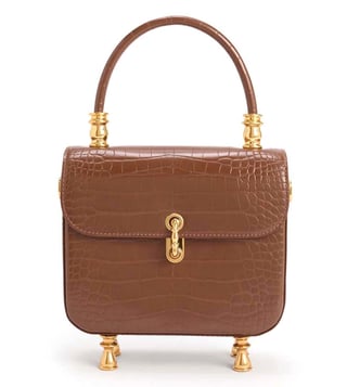 Charles & Keith Women's Meriah Croc-Embossed Top Handle Bag