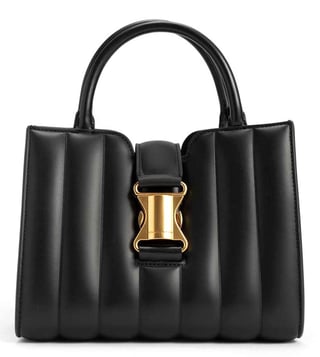 Charles & Keith shoulder bag in black with gold buckle