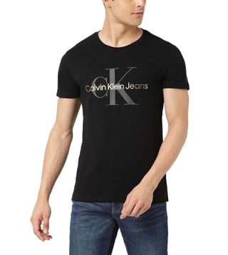 Calvin Klein Jeans Printed Men Round Neck White T-Shirt - Buy Calvin Klein  Jeans Printed Men Round Neck White T-Shirt Online at Best Prices in India