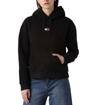 Black hoodie tommy discount hilfiger