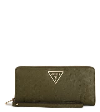 Buy Guess Olive Laurel Leather Wallet for Women Online @ Tata CLiQ Luxury