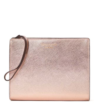 Buy Kate Spade Rose Gold Spencer Medium Metallic Wristlet Wallet for Women  Online @ Tata CLiQ Luxury