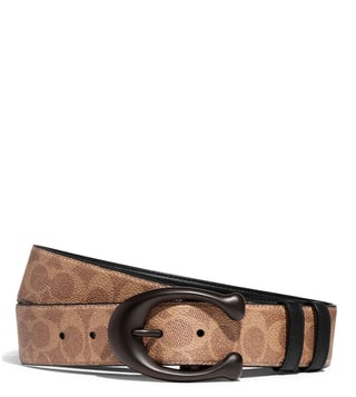 Buy BOSS Black Monogrammed Leather Reversible Belt for Women Online @ Tata  CLiQ Luxury