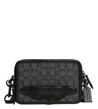 Coach Men's Charter Crossbody In Signature Jacquard - Charcoal