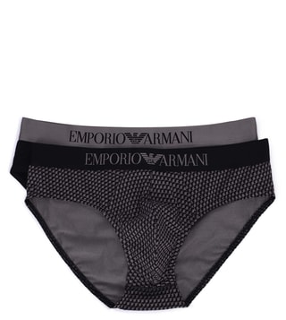 Buy Emporio Armani Cubi & Nero Regular Fit Logo Briefs - Set of 2 for Men  Online @ Tata CLiQ Luxury