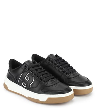 BOSS - Cupsole trainers with laces and branded leather uppers