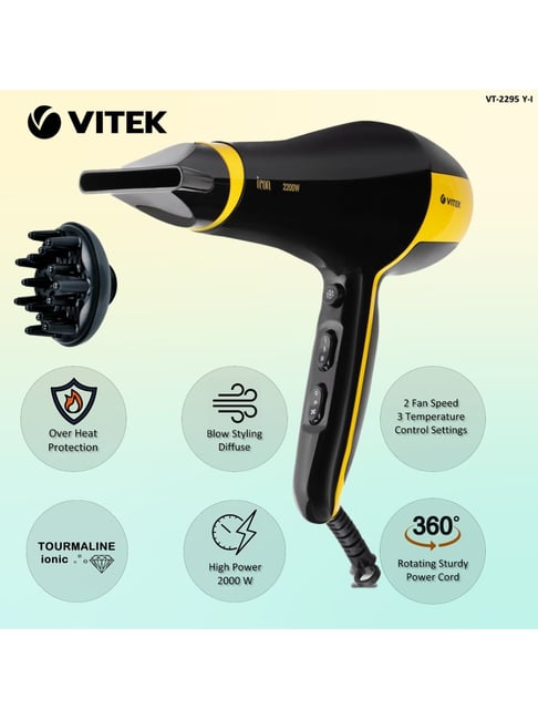 Vitek VT-2295Y-I 2000Watt Hair Dryer (Black & Yellow)