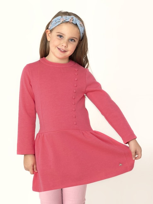 Cherry Crumble By Nitt Hyman Kids Pink Textured Dress