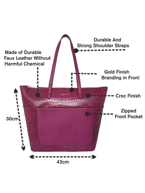 Buy Accessorize London Gemma Croc Purple Textured Medium Handbag For Women  At Best Price @ Tata CLiQ