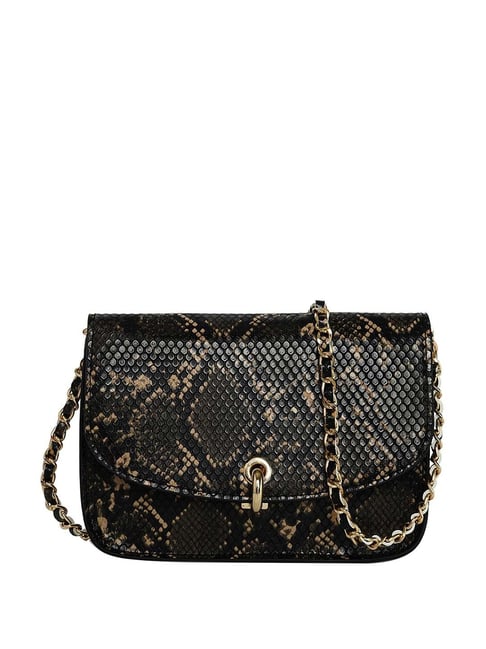 Shoulder Bag With Black And Gold Snake Skin Print Detail | ADFY-ANGB-048 |  Cilory.com