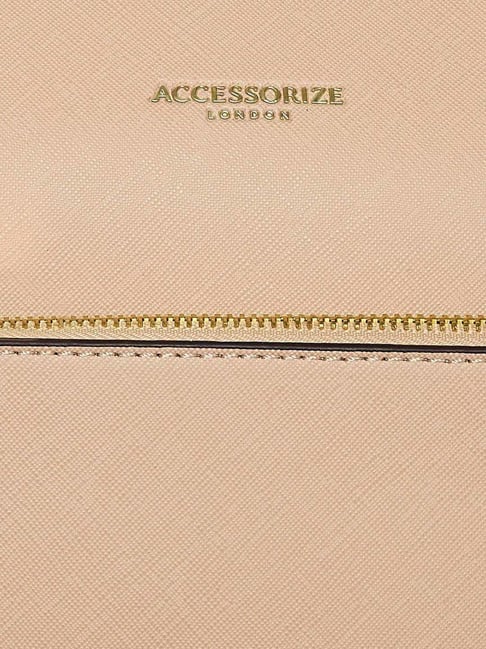 Buy Accessorize London Emily Pink Solid Medium Tote Handbag For