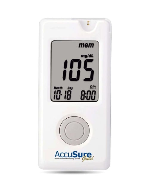 Accusure Gold Glucometer machine With 25 Test Strips (Black)