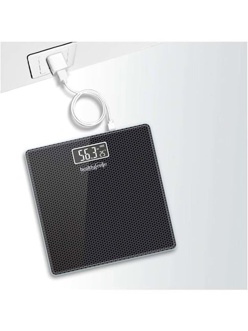 Healthgenie HD-221 Rechargeable Digital Weighing Scale (Black Dotted)