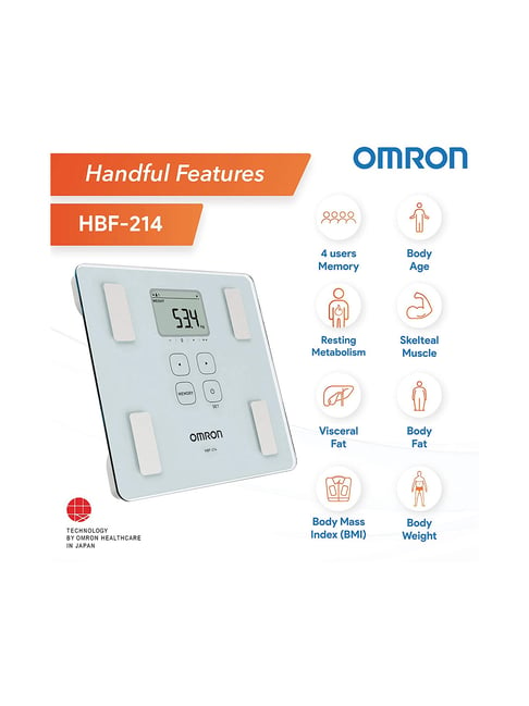 Buy Omron HBF-214 Digital Full Body Composition Monitor (White) Online ...