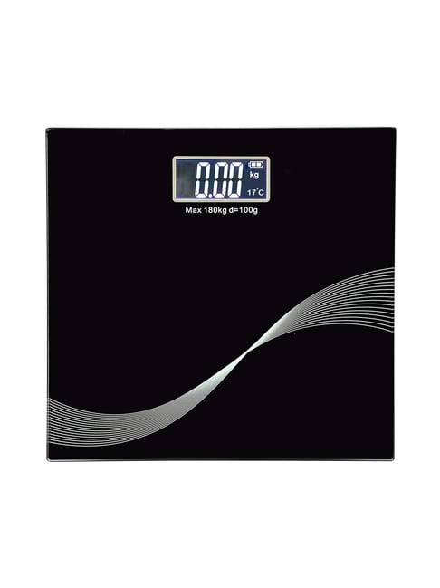 MCP Personal Digital Weighing Scale with Battery and Temperature Indicator (Black)