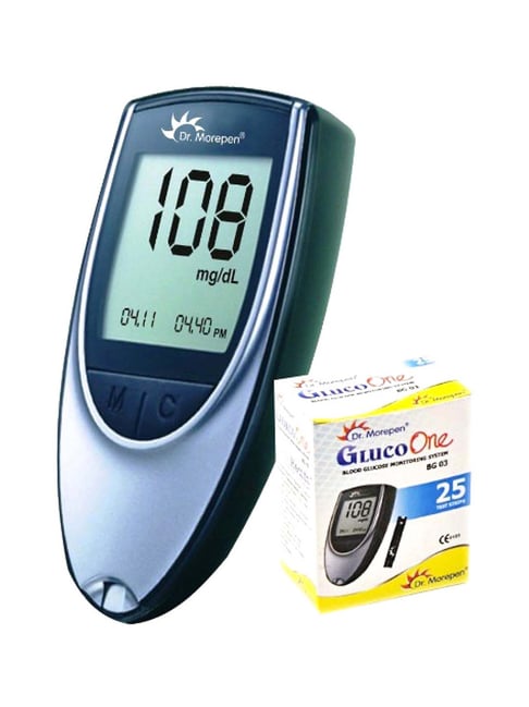 Dr Morepen Dr.Morepen GlucoOne BG-03 Glucometer with 25 Strips Pack (Black)